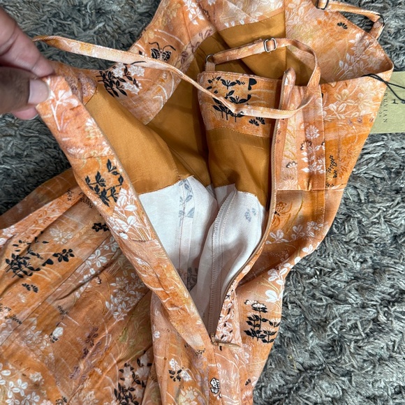 NWT Peruvian Connection Ipanema Orange Floral Midi Dress sz 6 - Picture 6 of 8